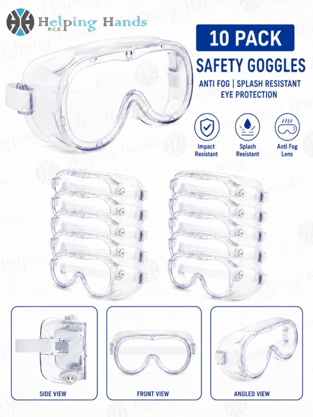 10 x Safety Goggles Anti Fog Splash Resistant Safety Goggles, Eye Protection